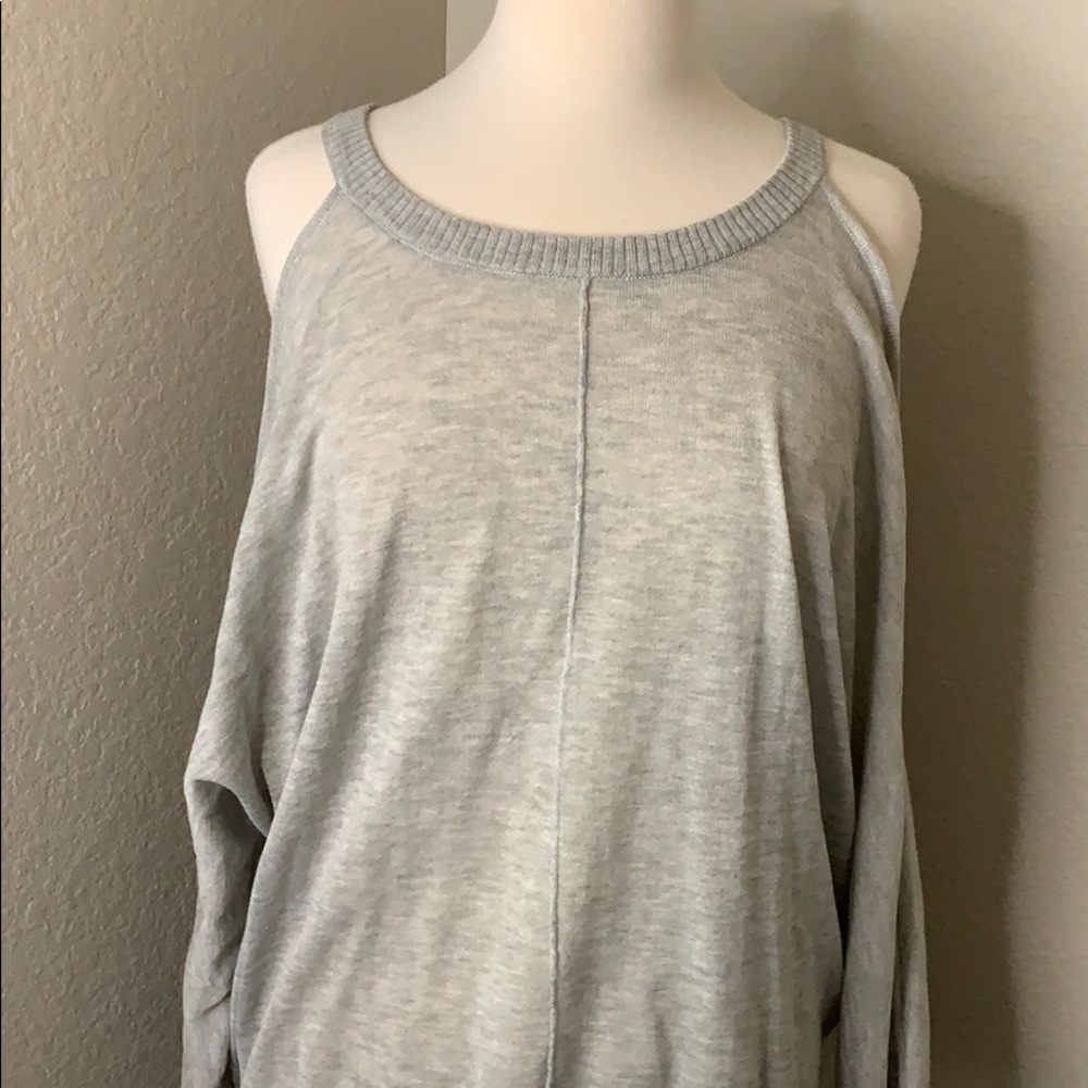 COTTON EMPORIUM grey open shoulder sweater - Picture 2 of 9